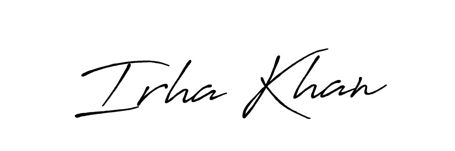 Also we have Irha Khan name is the best signature style. Create professional handwritten signature collection using Antro_Vectra_Bolder autograph style. Irha Khan signature style 7 images and pictures png