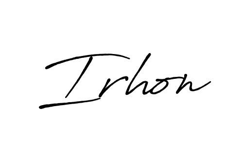 Make a beautiful signature design for name Irhon. With this signature (Antro_Vectra_Bolder) style, you can create a handwritten signature for free. Irhon signature style 7 images and pictures png