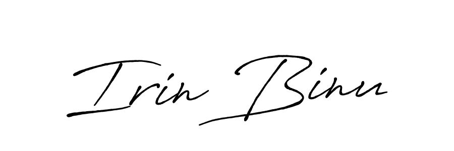 Create a beautiful signature design for name Irin Binu. With this signature (Antro_Vectra_Bolder) fonts, you can make a handwritten signature for free. Irin Binu signature style 7 images and pictures png