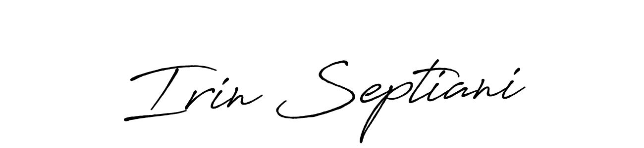 How to make Irin Septiani signature? Antro_Vectra_Bolder is a professional autograph style. Create handwritten signature for Irin Septiani name. Irin Septiani signature style 7 images and pictures png