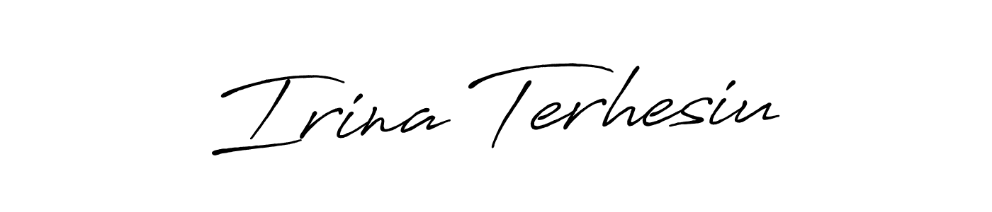 You should practise on your own different ways (Antro_Vectra_Bolder) to write your name (Irina Terhesiu) in signature. don't let someone else do it for you. Irina Terhesiu signature style 7 images and pictures png