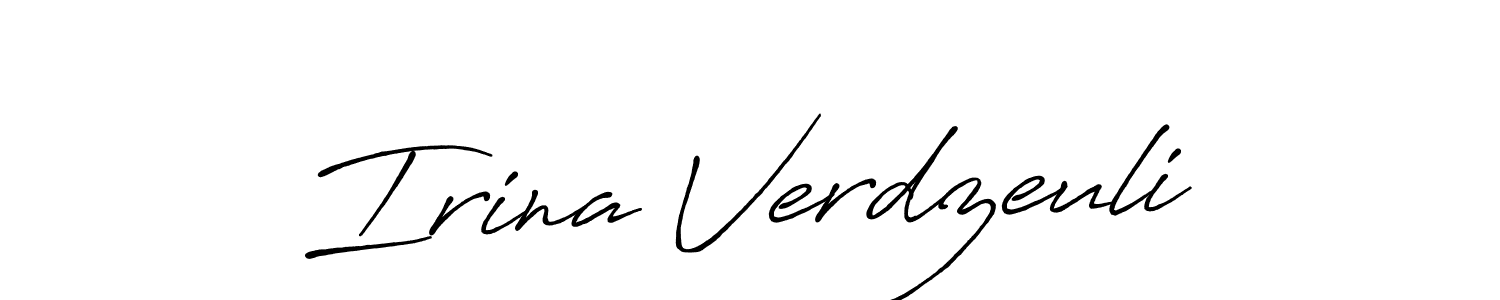 Irina Verdzeuli stylish signature style. Best Handwritten Sign (Antro_Vectra_Bolder) for my name. Handwritten Signature Collection Ideas for my name Irina Verdzeuli. Irina Verdzeuli signature style 7 images and pictures png