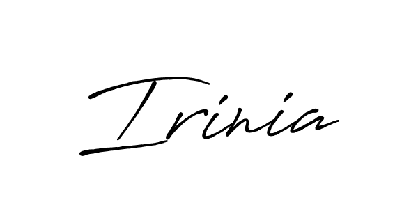 Make a beautiful signature design for name Irinia. With this signature (Antro_Vectra_Bolder) style, you can create a handwritten signature for free. Irinia signature style 7 images and pictures png