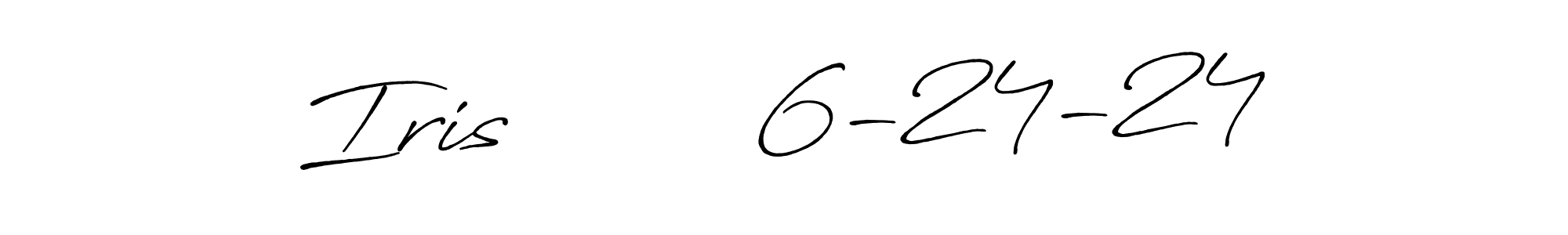 The best way (Antro_Vectra_Bolder) to make a short signature is to pick only two or three words in your name. The name Iris         6-24-24 include a total of six letters. For converting this name. Iris         6-24-24 signature style 7 images and pictures png