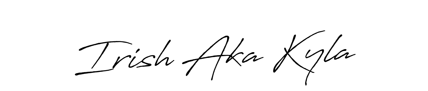 This is the best signature style for the Irish Aka Kyla name. Also you like these signature font (Antro_Vectra_Bolder). Mix name signature. Irish Aka Kyla signature style 7 images and pictures png