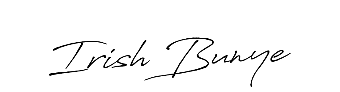 Use a signature maker to create a handwritten signature online. With this signature software, you can design (Antro_Vectra_Bolder) your own signature for name Irish Bunye. Irish Bunye signature style 7 images and pictures png