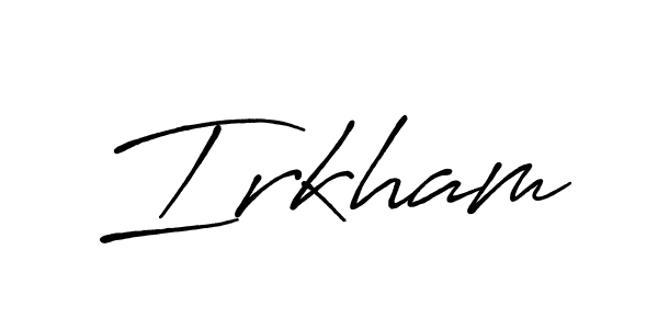 Use a signature maker to create a handwritten signature online. With this signature software, you can design (Antro_Vectra_Bolder) your own signature for name Irkham. Irkham signature style 7 images and pictures png