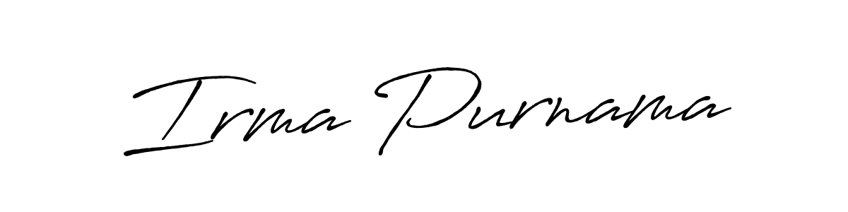 Make a beautiful signature design for name Irma Purnama. With this signature (Antro_Vectra_Bolder) style, you can create a handwritten signature for free. Irma Purnama signature style 7 images and pictures png