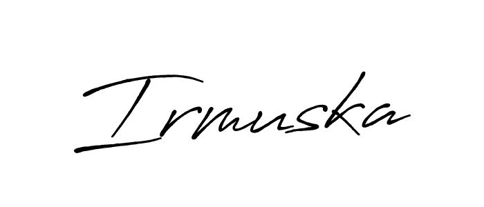 Use a signature maker to create a handwritten signature online. With this signature software, you can design (Antro_Vectra_Bolder) your own signature for name Irmuska. Irmuska signature style 7 images and pictures png