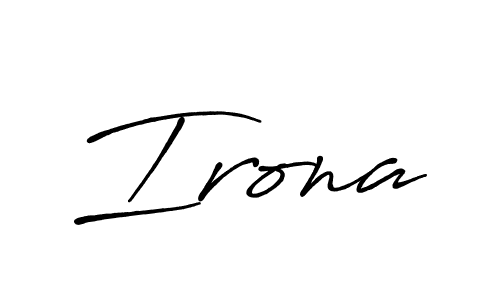 Create a beautiful signature design for name Irona. With this signature (Antro_Vectra_Bolder) fonts, you can make a handwritten signature for free. Irona signature style 7 images and pictures png