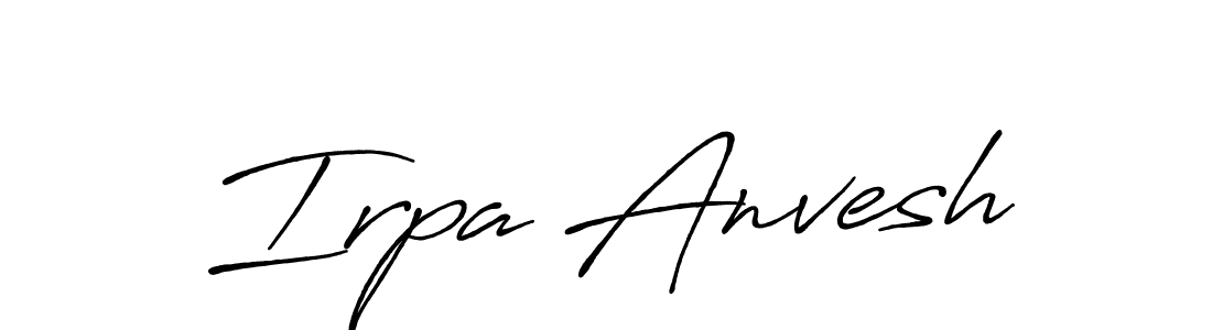 Create a beautiful signature design for name Irpa Anvesh. With this signature (Antro_Vectra_Bolder) fonts, you can make a handwritten signature for free. Irpa Anvesh signature style 7 images and pictures png