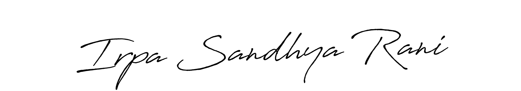 Create a beautiful signature design for name Irpa Sandhya Rani. With this signature (Antro_Vectra_Bolder) fonts, you can make a handwritten signature for free. Irpa Sandhya Rani signature style 7 images and pictures png