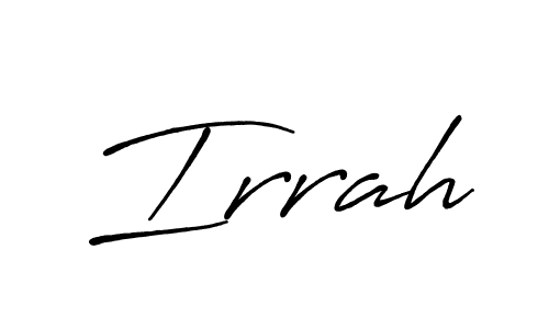 The best way (Antro_Vectra_Bolder) to make a short signature is to pick only two or three words in your name. The name Irrah include a total of six letters. For converting this name. Irrah signature style 7 images and pictures png