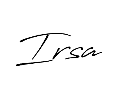 Make a beautiful signature design for name Irsa. With this signature (Antro_Vectra_Bolder) style, you can create a handwritten signature for free. Irsa signature style 7 images and pictures png