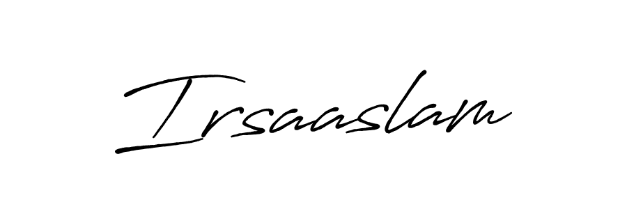 Create a beautiful signature design for name Irsaaslam. With this signature (Antro_Vectra_Bolder) fonts, you can make a handwritten signature for free. Irsaaslam signature style 7 images and pictures png