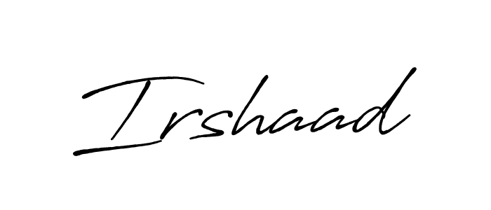 Make a beautiful signature design for name Irshaad. With this signature (Antro_Vectra_Bolder) style, you can create a handwritten signature for free. Irshaad signature style 7 images and pictures png