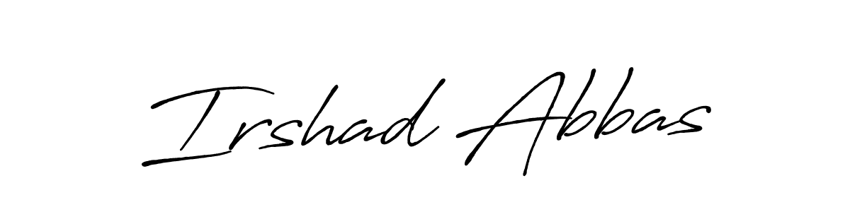 How to make Irshad Abbas name signature. Use Antro_Vectra_Bolder style for creating short signs online. This is the latest handwritten sign. Irshad Abbas signature style 7 images and pictures png