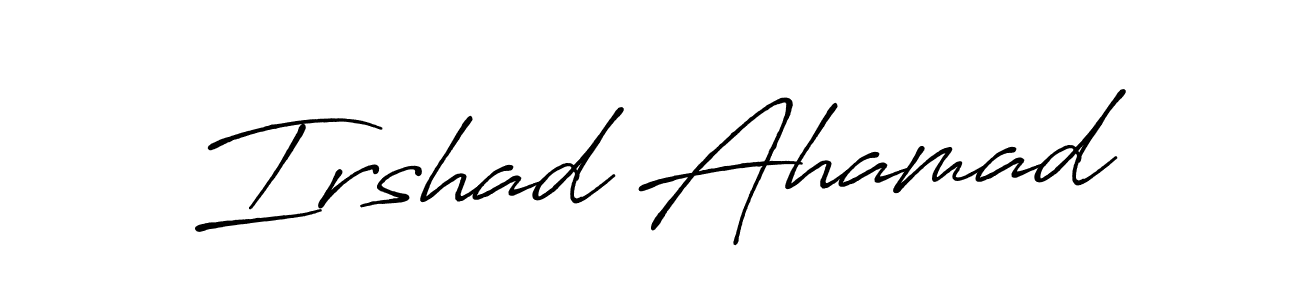 Also we have Irshad Ahamad name is the best signature style. Create professional handwritten signature collection using Antro_Vectra_Bolder autograph style. Irshad Ahamad signature style 7 images and pictures png