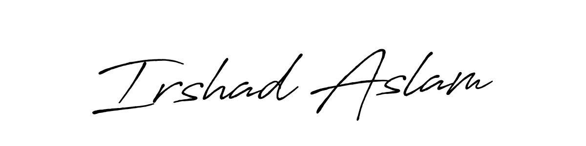 Design your own signature with our free online signature maker. With this signature software, you can create a handwritten (Antro_Vectra_Bolder) signature for name Irshad Aslam. Irshad Aslam signature style 7 images and pictures png