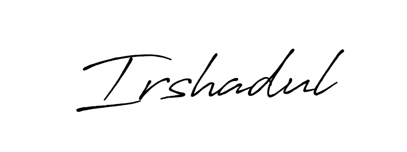 The best way (Antro_Vectra_Bolder) to make a short signature is to pick only two or three words in your name. The name Irshadul include a total of six letters. For converting this name. Irshadul signature style 7 images and pictures png