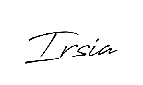 The best way (Antro_Vectra_Bolder) to make a short signature is to pick only two or three words in your name. The name Irsia include a total of six letters. For converting this name. Irsia signature style 7 images and pictures png