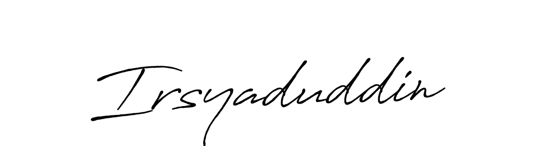 How to make Irsyaduddin signature? Antro_Vectra_Bolder is a professional autograph style. Create handwritten signature for Irsyaduddin name. Irsyaduddin signature style 7 images and pictures png