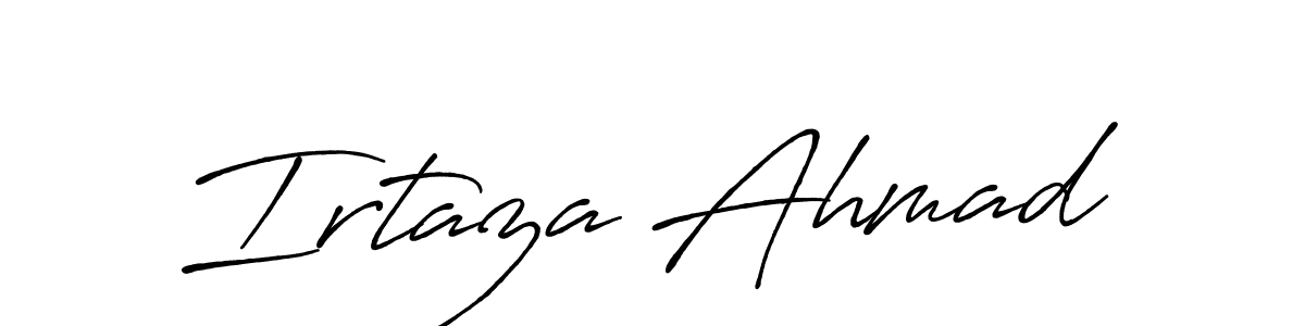 Also we have Irtaza Ahmad name is the best signature style. Create professional handwritten signature collection using Antro_Vectra_Bolder autograph style. Irtaza Ahmad signature style 7 images and pictures png