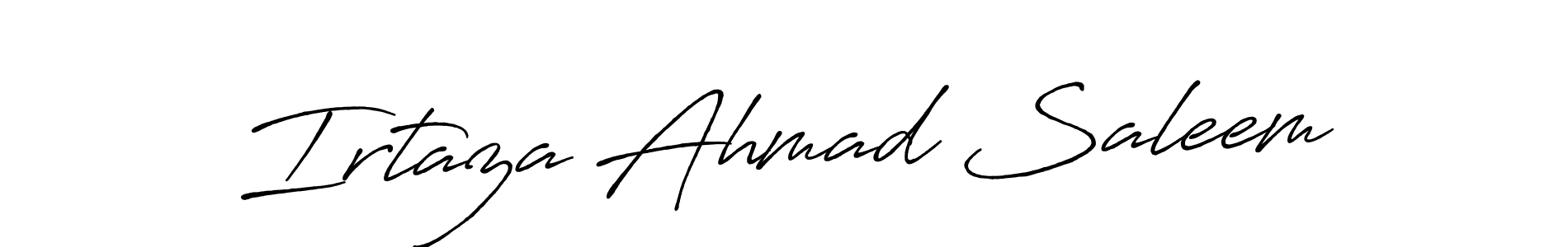 Create a beautiful signature design for name Irtaza Ahmad Saleem. With this signature (Antro_Vectra_Bolder) fonts, you can make a handwritten signature for free. Irtaza Ahmad Saleem signature style 7 images and pictures png