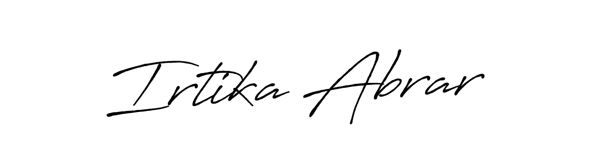 Make a short Irtika Abrar signature style. Manage your documents anywhere anytime using Antro_Vectra_Bolder. Create and add eSignatures, submit forms, share and send files easily. Irtika Abrar signature style 7 images and pictures png
