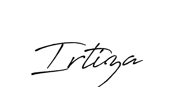 Use a signature maker to create a handwritten signature online. With this signature software, you can design (Antro_Vectra_Bolder) your own signature for name Irtiza. Irtiza signature style 7 images and pictures png