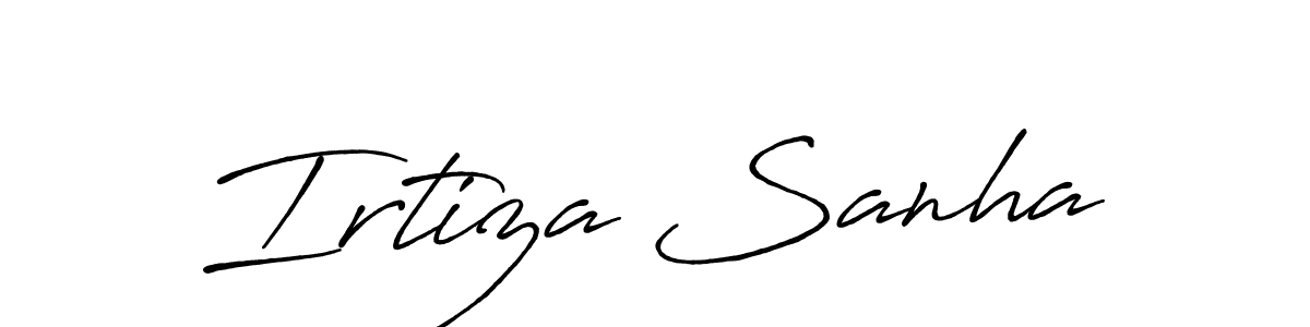 Design your own signature with our free online signature maker. With this signature software, you can create a handwritten (Antro_Vectra_Bolder) signature for name Irtiza Sanha. Irtiza Sanha signature style 7 images and pictures png