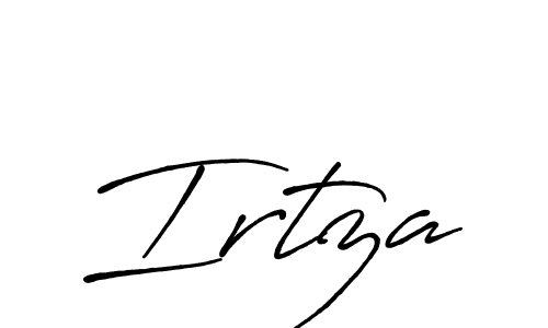 You should practise on your own different ways (Antro_Vectra_Bolder) to write your name (Irtza) in signature. don't let someone else do it for you. Irtza signature style 7 images and pictures png