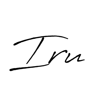 How to make Iru signature? Antro_Vectra_Bolder is a professional autograph style. Create handwritten signature for Iru name. Iru signature style 7 images and pictures png