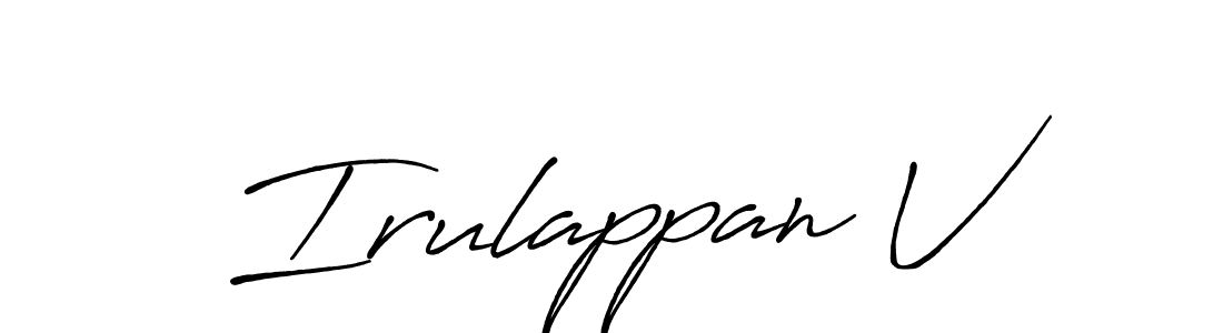 Irulappan V stylish signature style. Best Handwritten Sign (Antro_Vectra_Bolder) for my name. Handwritten Signature Collection Ideas for my name Irulappan V. Irulappan V signature style 7 images and pictures png
