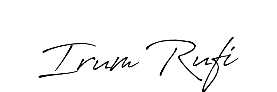 It looks lik you need a new signature style for name Irum Rufi. Design unique handwritten (Antro_Vectra_Bolder) signature with our free signature maker in just a few clicks. Irum Rufi signature style 7 images and pictures png