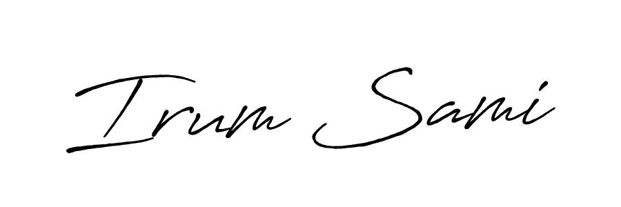 Make a beautiful signature design for name Irum Sami. With this signature (Antro_Vectra_Bolder) style, you can create a handwritten signature for free. Irum Sami signature style 7 images and pictures png