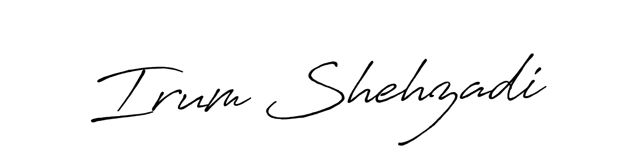 How to make Irum Shehzadi signature? Antro_Vectra_Bolder is a professional autograph style. Create handwritten signature for Irum Shehzadi name. Irum Shehzadi signature style 7 images and pictures png