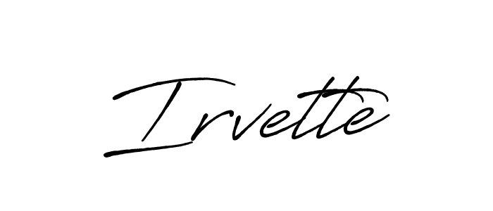 Also You can easily find your signature by using the search form. We will create Irvette name handwritten signature images for you free of cost using Antro_Vectra_Bolder sign style. Irvette signature style 7 images and pictures png