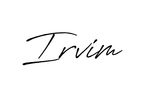 The best way (Antro_Vectra_Bolder) to make a short signature is to pick only two or three words in your name. The name Irvim include a total of six letters. For converting this name. Irvim signature style 7 images and pictures png