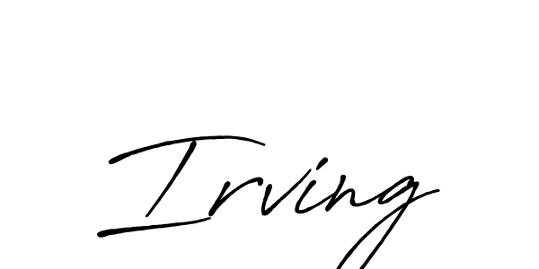 Irving stylish signature style. Best Handwritten Sign (Antro_Vectra_Bolder) for my name. Handwritten Signature Collection Ideas for my name Irving. Irving signature style 7 images and pictures png