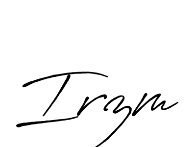 if you are searching for the best signature style for your name Irzm. so please give up your signature search. here we have designed multiple signature styles  using Antro_Vectra_Bolder. Irzm signature style 7 images and pictures png