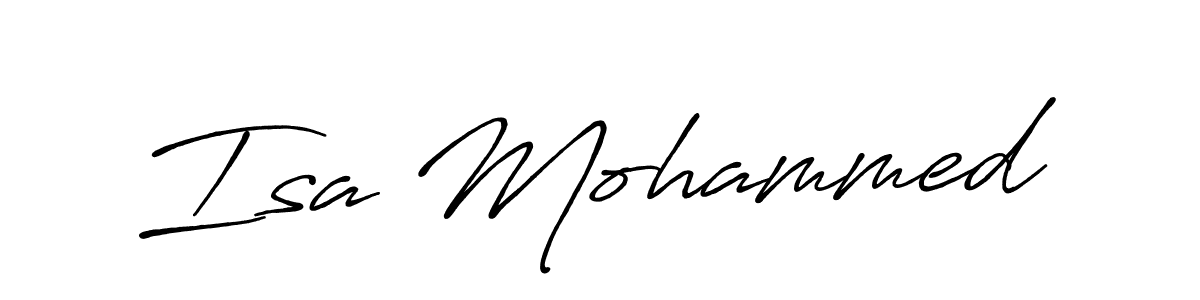 Also You can easily find your signature by using the search form. We will create Isa Mohammed name handwritten signature images for you free of cost using Antro_Vectra_Bolder sign style. Isa Mohammed signature style 7 images and pictures png