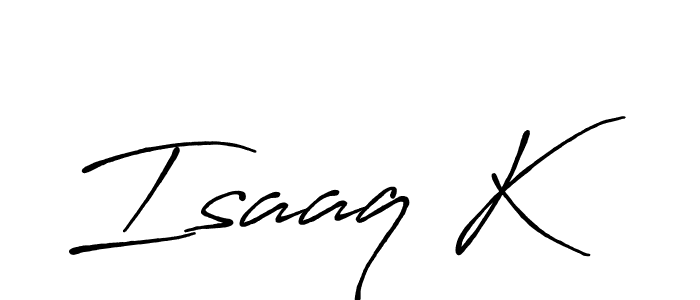 Design your own signature with our free online signature maker. With this signature software, you can create a handwritten (Antro_Vectra_Bolder) signature for name Isaaq K. Isaaq K signature style 7 images and pictures png