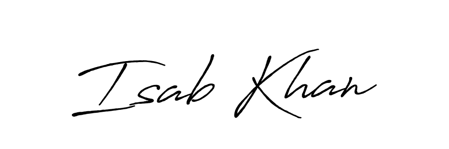 Use a signature maker to create a handwritten signature online. With this signature software, you can design (Antro_Vectra_Bolder) your own signature for name Isab Khan. Isab Khan signature style 7 images and pictures png