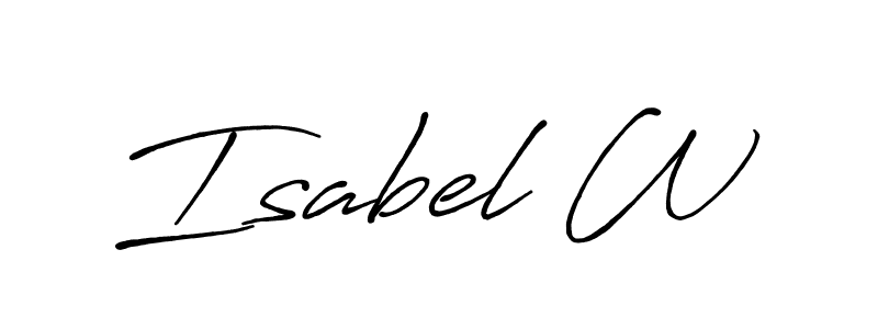 Similarly Antro_Vectra_Bolder is the best handwritten signature design. Signature creator online .You can use it as an online autograph creator for name Isabel W. Isabel W signature style 7 images and pictures png