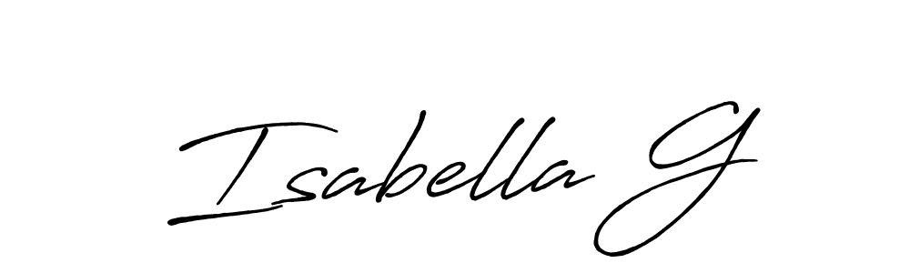 Antro_Vectra_Bolder is a professional signature style that is perfect for those who want to add a touch of class to their signature. It is also a great choice for those who want to make their signature more unique. Get Isabella G name to fancy signature for free. Isabella G signature style 7 images and pictures png