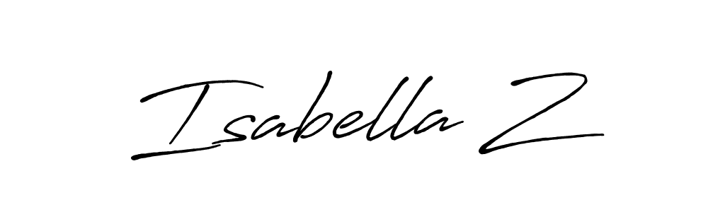 Make a beautiful signature design for name Isabella Z. With this signature (Antro_Vectra_Bolder) style, you can create a handwritten signature for free. Isabella Z signature style 7 images and pictures png
