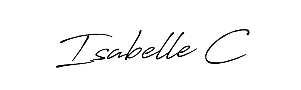 How to make Isabelle C name signature. Use Antro_Vectra_Bolder style for creating short signs online. This is the latest handwritten sign. Isabelle C signature style 7 images and pictures png