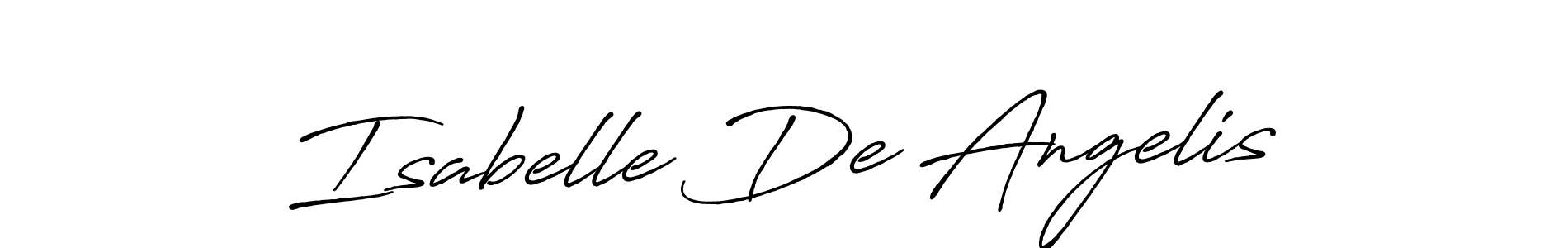 You should practise on your own different ways (Antro_Vectra_Bolder) to write your name (Isabelle De Angelis) in signature. don't let someone else do it for you. Isabelle De Angelis signature style 7 images and pictures png