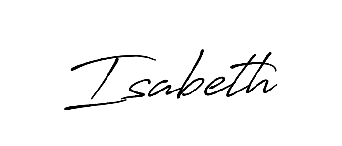 Use a signature maker to create a handwritten signature online. With this signature software, you can design (Antro_Vectra_Bolder) your own signature for name Isabeth. Isabeth signature style 7 images and pictures png